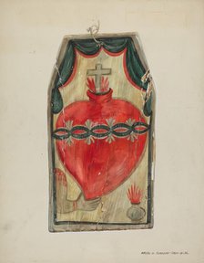 Retablo (Sacred Heart), c. 1939. Creator: Majel G. Claflin.