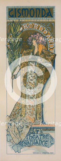 Affiche pour le Théâtre de la Renaissance, "Gismonda"., c1896. Creator: Alphonse Mucha.