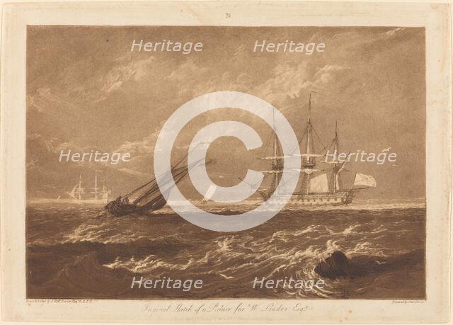 The Leader Sea Piece, published 1809. Creator: JMW Turner.