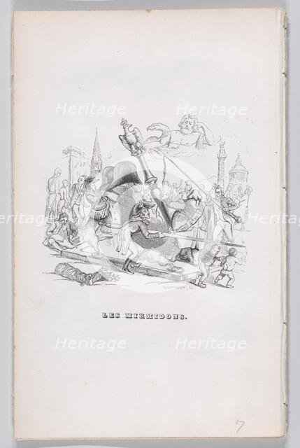 The Myrmidons from The Complete Works of Béranger, 1836. Creator: Henry Isidore Chevauchet.