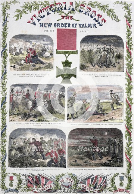 'Victoria Cross, the New Order of Valour for the Army', c1857. Artist: Unknown