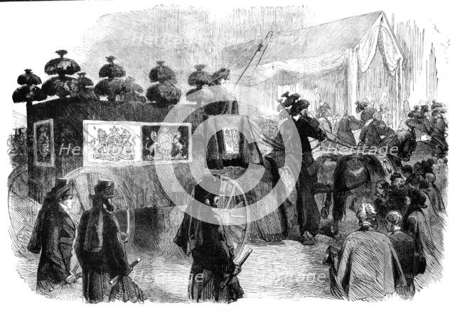 The Funeral of His Late Royal Highness the Prince Consort: the Hearse approaching..., 1861. Creator: Unknown.