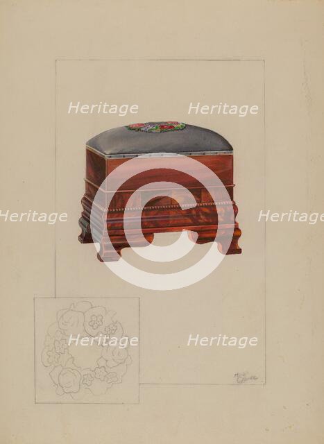 Ottoman, c. 1937. Creator: Hugh Clarke.