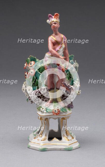 Figure of America, Bow, c. 1766. Creator: Bow Porcelain Factory.
