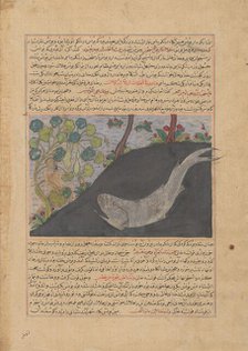 Jonah and the Whale, Folio from a Majma' al-Tavarikh (Compendium of Histories)..., ca. 1425. Creator: Unknown.