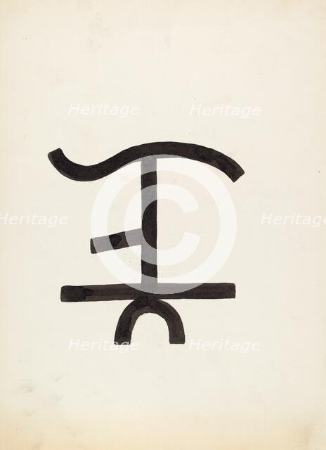 Cattle Brand, c. 1936. Creator: J.Henry Marley.