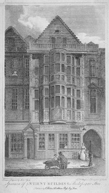 Sir Paul Pindar's house, Bishopsgate, City of London, 1804. Artist: John Greig