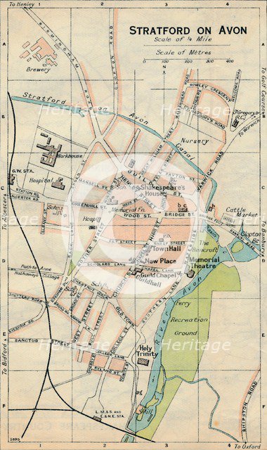 'Stratford on Avon', c20th Century. Artist: John Bartholomew.