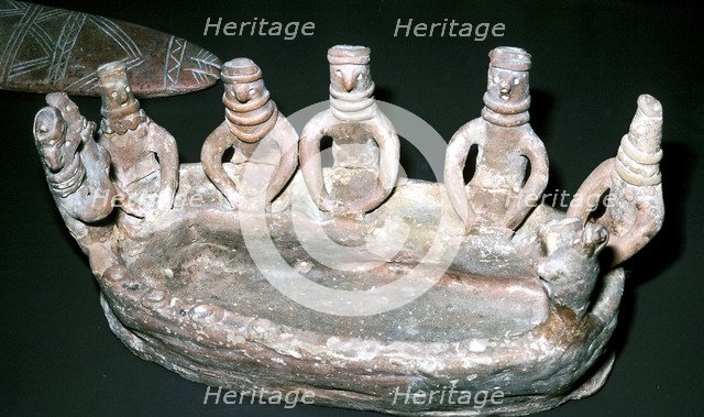 Terracotta model of people at a basin, Cyprus, Middle Bronze Age, 2000-1600 BC. Artist: Unknown