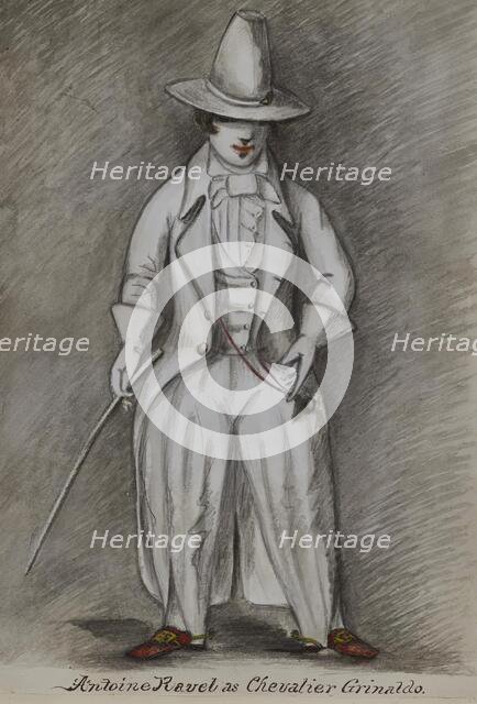 Antoine Ravel as Chevalier Grinaldo, 1855-1859. Creator: Alfred Jacob Miller.