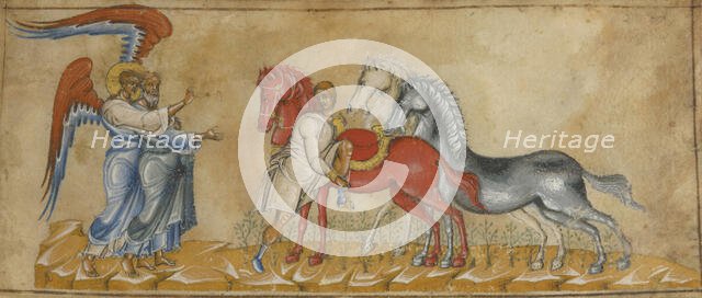 The Vision of Zechariah; miniature from a Book of Old Testament Prophets, about 1300. Creator: Unknown.