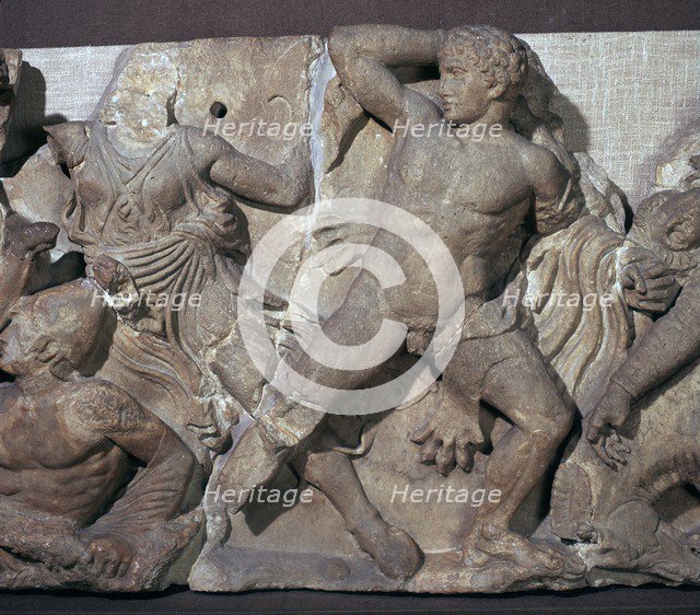 Detail from the frieze in the cella of the temple of Apollo at Bassae, 5th century BC. Artist: Unknown