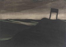 Paysage nocturne, poteau de signalisation, c1907. Creator: Spilliaert, Léon (1881-1946).