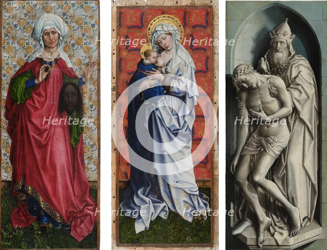 The Flémalle Panels: Saint Veronica, Virgin and Child, the Trinity, c1428-1430. Creator: Master of Flémalle;Robert Campin workshop.