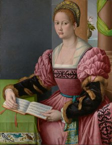 Portrait of a Woman with a Book of Music, about 1540-1545. Creator: Bacchiacca.