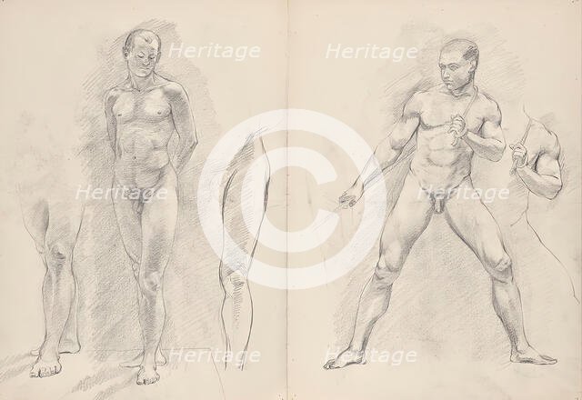 Male Nudes, c1888/1895. Creator: Franz Barwig.