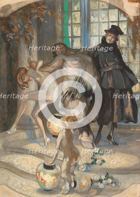 Sensual Dance (Pan) , c 1920. Creator: Bayros, Franz von (1866-1924).