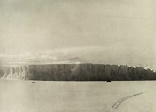 'Glacier South of Cape Barne, with motor travelling on sea ice', c1908, (1909).  Artist: Unknown.