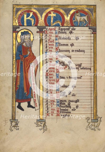 Obadiah; Psalter, about 1240-1250. Creator: Unknown.