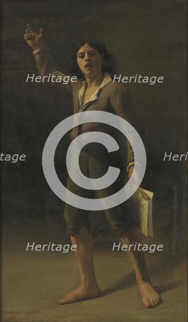 Enfant du peuple criant une victoire - 1793, (1883).  Creator: Germaine Dawis.