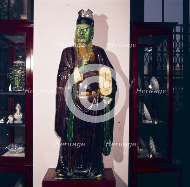 Chinese Stoneware Figure of a Judge of Hell, Ming Period, 16th century. Artist: Unknown.