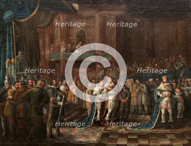 Gustav Adolf's Farewell Speech to the Estates. Artist: Hagelberg, Nils (Niclas) (1767-1818)