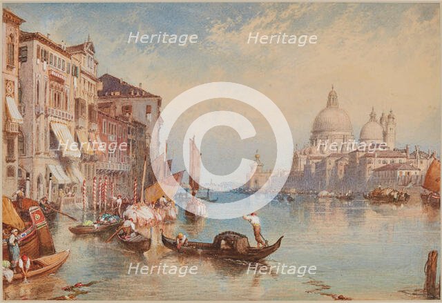 Venice: Santa Maria della Salute from the Grand Canal, about 1870. Creator: Birket Foster.