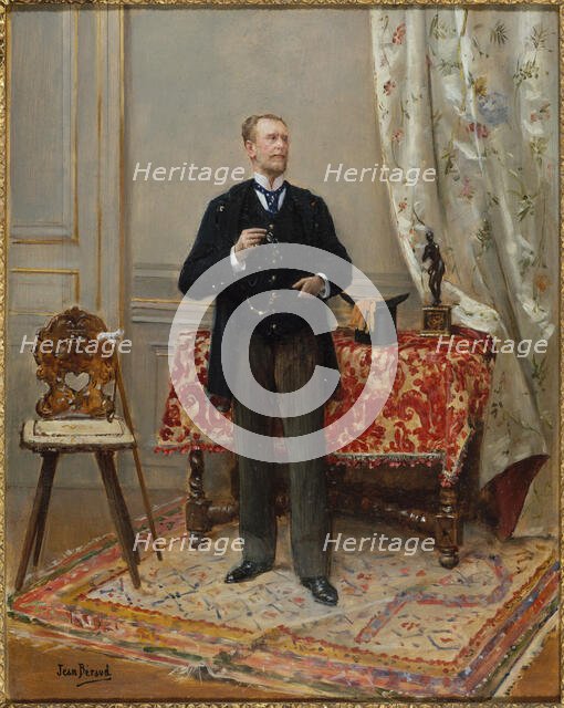 Portrait of Edmond Taigny (1828-1906), historian and collector, c1890. Creator: Jean Beraud.