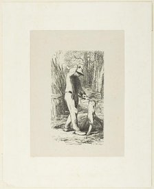 Man Making Faggots, 1853, after drawing made in 1852. Creator: Jacques-Adrien Lavieille.
