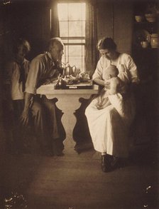 Family Group at a Table, c.1905. Creator: Gertrude Kasebier.