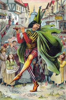 The Pied Piper leading away the children of Hamelin, c1899. Artist: Unknown