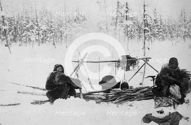 Bonfire in the woods, 1890. Creator: Unknown.