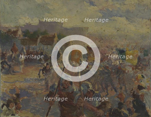 Esquisse pour la mairie du 12ème arrondissement : Revue militaire, c.1910. Creator: Claude Charles Bourgonnier.