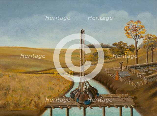 Women Operating the Pile Driver, c. 1939. Creator:  John Koehl.