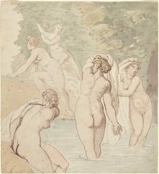 Diana and Her Nymphs Bathing. Creator: Thomas Rowlandson.