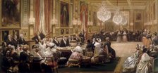 Concert in the Galerie des Guise at Chateau d'Eu, 4th September 1843. Artist: Lami, Eugène Louis (1800-1890)