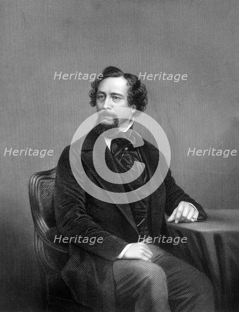 Charles Dickens, English novelist, 19th century.Artist: DJ Pound