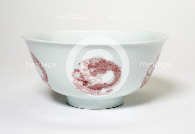 Bowl with Six Dragon Medallions, Qing dynasty (1644-1911), Kangxi reign (1662-1722). Creator: Unknown.