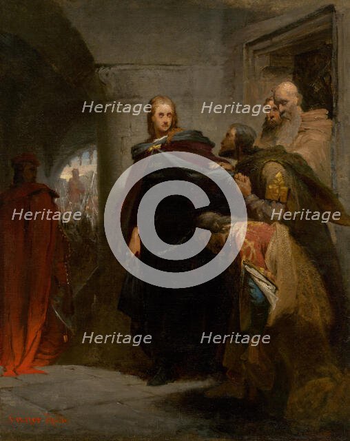 Hunyadi's Farewell to his Homeland, 1864-1866. Creator: Gyula Benczúr.