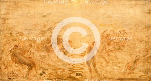 Mermaids Under Water, 1874. Creator: Felix Francois Georges Philibert Ziem.