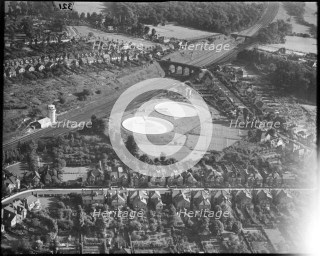 The L.M.S.R Water Reservoirs, Oxhey, Hertfordshire, c1930s. Creator: Arthur William Hobart.