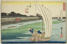 Nakasu at Ohashi (Ohashi Nakasu no zu), from the series "Exceptional Views of Edo..., c.1835/39. Creator: Ando Hiroshige.