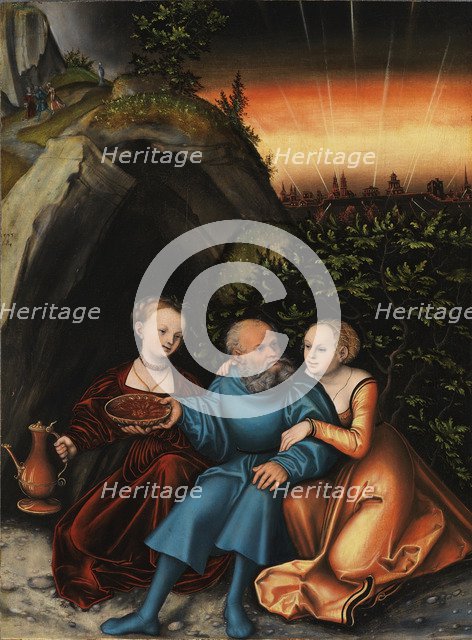 Lot and his Daughters. Artist: Cranach, Lucas, the Elder (1472-1553)