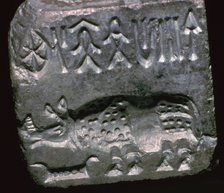 Rhinoceros in a Pakistani steatite seal, 25th century BC. Artist: Unknown