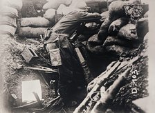 Soldier in trenches, c1914-c1918. Artist: Unknown.