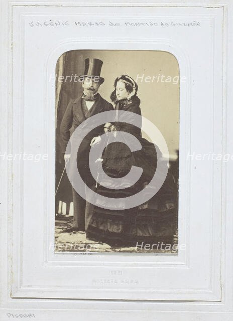 Eugenie Marie de Montijo de Guzman and Napoleon III, 1860-69. Creator: André-Adolphe-Eugène Disdéri.