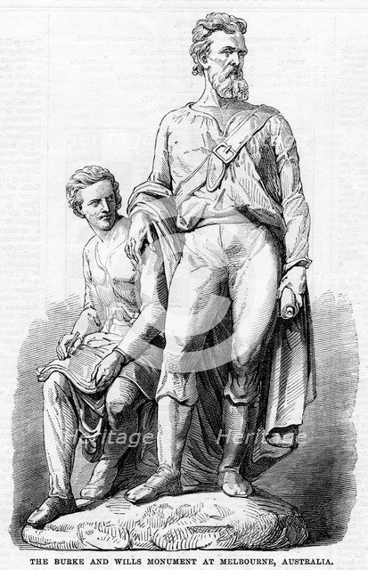 The Burke and Wills Monument at Melbourne, Australia, 1865. Artist: Unknown
