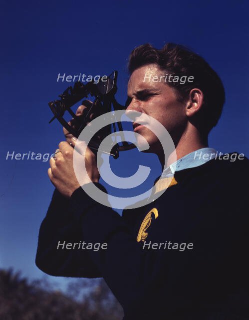 Boys trained in the fundamentals of navigation may become technicians..., Los Angeles, Calif. , 1942 Creator: Alfred T Palmer.