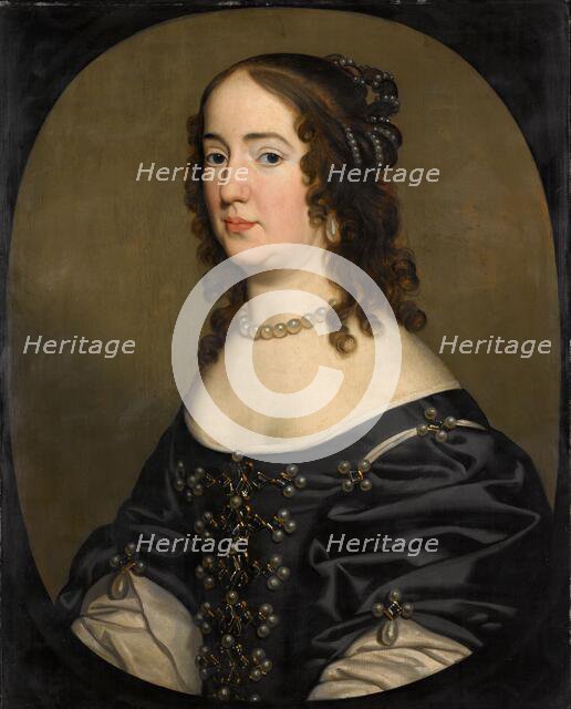 Portrait of Amalia van Solms (1602-75), in or after c.1651. Creator: Workshop of Gerard van Honthorst.
