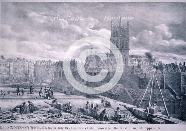 Southwark Cathedral, London, 1830. Artist: George Scharf